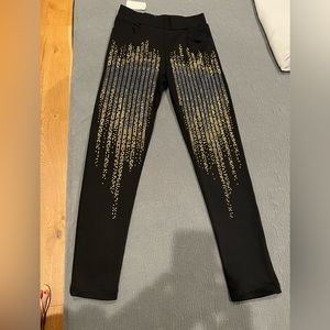 Black Gold and Pewter Studded Pant